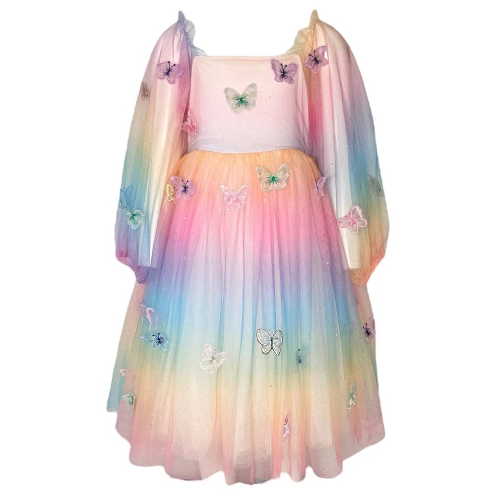 Lola and the Boys Rainbow Butterfly Dress